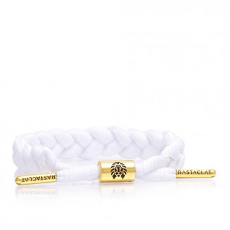 Rastaclat Zion II Braided Bracelet ''White/Gold''