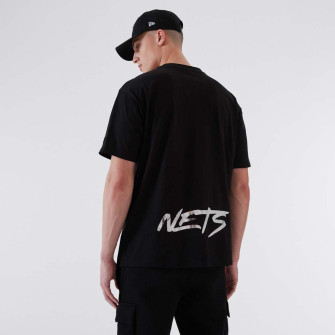New Era NBA Brooklyn Nets Metallic Logo T-Shirt ''Black''