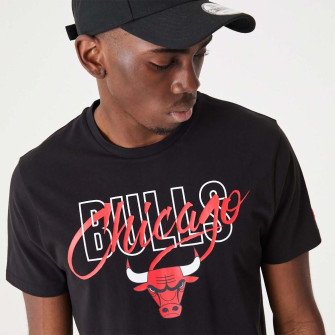 New Era NBA Chicago Bulls Script Logo T-Shirt ''Black''