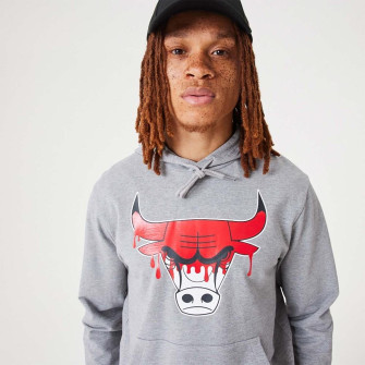 New Era NBA Chicago Bulls Drip Logo Hoodie ''Grey''