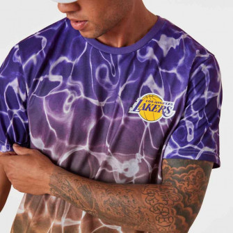 New Era NBA Team Colour Water Print LA Lakers T-Shirt ''Purple/Yellow''
